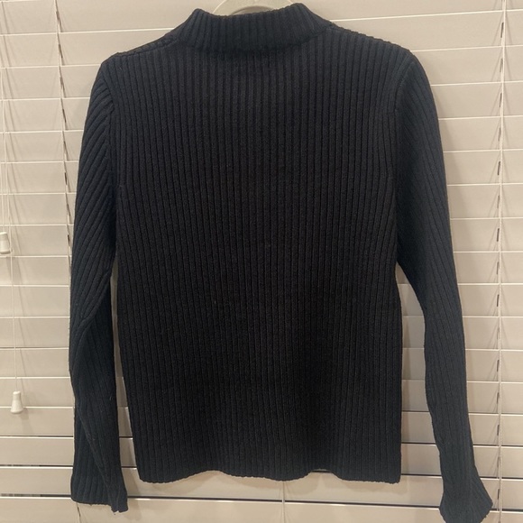 Y2K Designer Originals Beautifully Sewn 100% Leather Black Sweater sz.Small - Picture 8 of 10